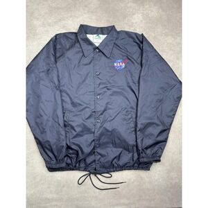 VTG NASA Jacket Mens Large Augusta Sportswear Windbreaker Embroidered Drawstring